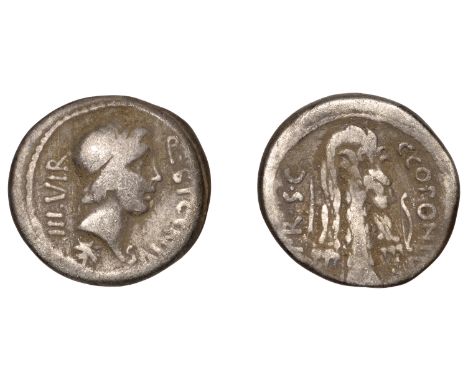 Roman Imperatorial Coinage, The Pompeians, Pompey Magnus, Denarius, Military mint moving with Pompey in the East, 49 BC, mone