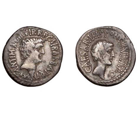 Roman Imperatorial Coinage, The Second Triumvirate, Mark Antony with Octavian, Denarius, Ephesus, spring - early summer 41 BC