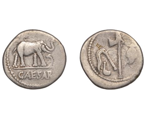 Roman Imperatorial Coinage, The Caesarians, Julius Caesar, Denarius, Military mint travelling with Caesar, 49-8 BC, caesar in