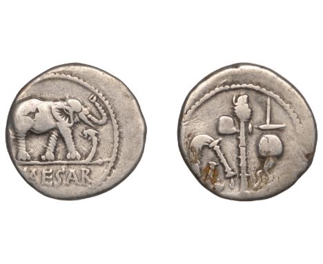 Roman Imperatorial Coinage, The Caesarians, Julius Caesar, Denarius, Military mint travelling with Caesar, 49-8 BC, [–]esar i