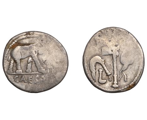 Roman Imperatorial Coinage, The Caesarians, Julius Caesar, Denarius, Military mint travelling with Caesar, 49-8 BC, cae[–] in