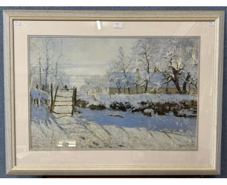 A Claude Monet print "The Magpie", framed 