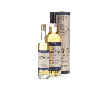 TULLIBARDINE 1992 Single Malt Scotch Whisky Bottled 2006. 70cl, 46% volume, in tube. TULLIBARDINE 1988 - 20CL Single Malt Sco