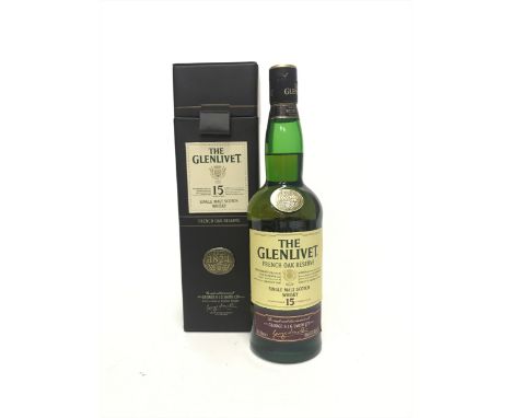 GLENLIVET FRENCH OAK RESERVE AGED 15 YEARS Single Malt Scotch Whisky 70cl, 40% volume, in box.