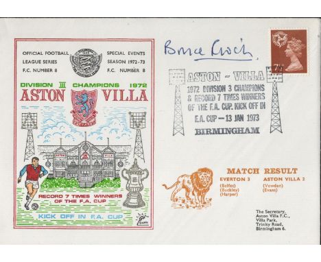 Aston Villa V Everton 1973 Dawn First Day Cover Signed By Bruce Rioch. Good condition. All autographs come with a Certificate