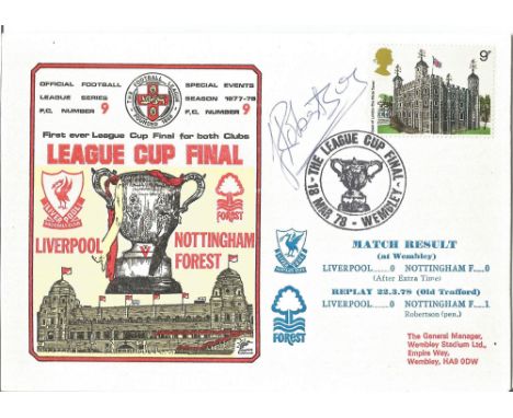 Liverpool V Nottingham Forest 1978 Dawn First Day Cover Signed By John Robertson . Good condition. All autographs come with a