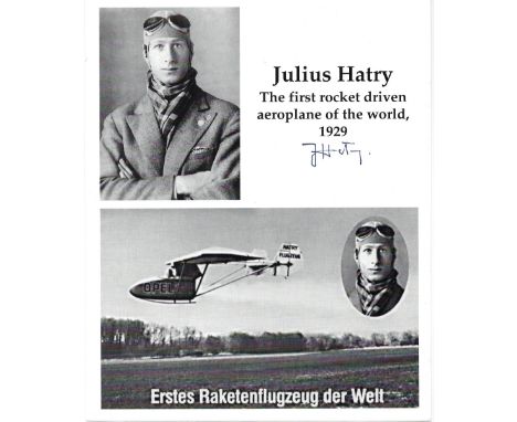 WWII, Julius Hatry signed 10x8 black and white factsheet photograph. Hatry (30 December 1906 7 November 2000) was a German ai