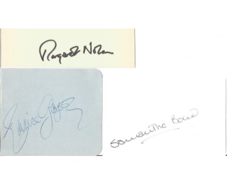 James Bond Actresses. Three signed pieces with no dedications. Eunice Gayson, credited with being the first Bond Girl, playin