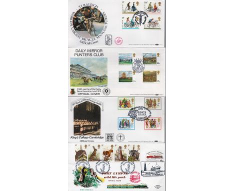 Collection of 4 Official FDC Covers. One Daily Mirror Punters Club 200th Running of the Derby Epsom Racecourse 6th June 1979 