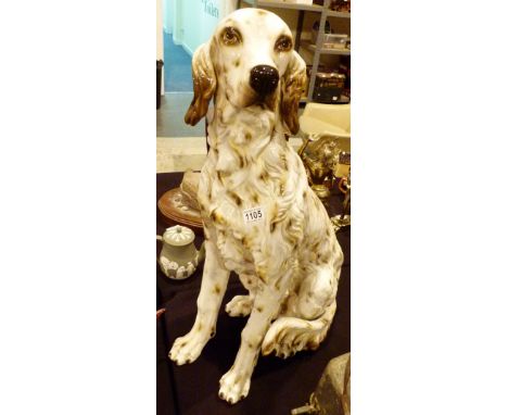 LARGE FIRESIDE SPANIEL. Large ceramic fireside dog H: 80 cm