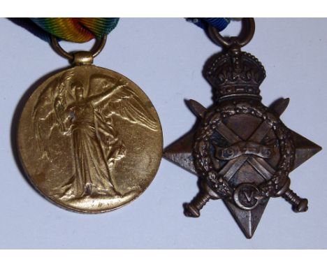 VICTORY MEDAL. WWI Victory medal to K47663 S Eldridge Sto 1 R N and a 1914-15 Star, inscription rubbed