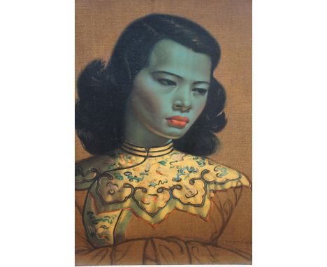 Retro Tretchikoff 'The chinese girl' print 64 cm x 54 cm including frame 