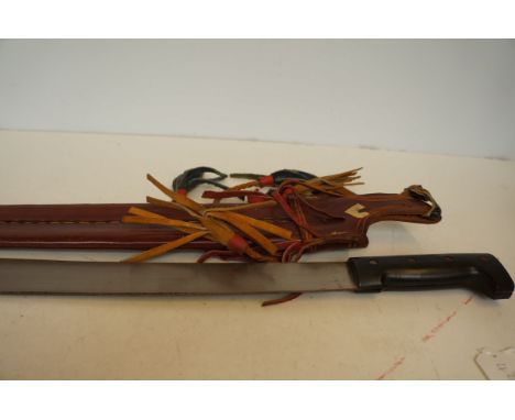 Large wall mounted display knife with scabbard Length 74 cm