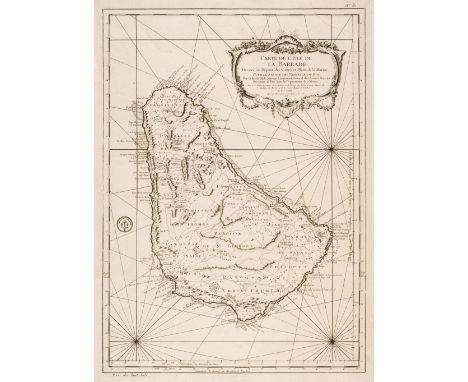 Barbados. Bellin (Jacques Nicolas), Carte de L'Isle de la Barbade Dressee au Depost des Cartes et Plans de la Marine..., Pari