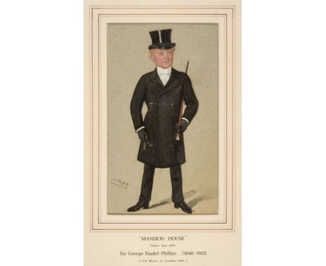 * Ward (Leslie, pseud 'Spy', 1851-1922). Sir George Faudel-Phillips (1840-1922), 1897, watercolour caricature on paper, signe