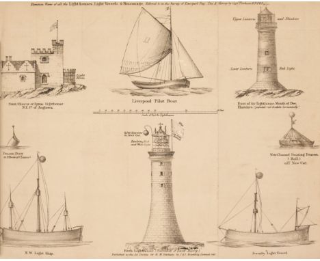 Denham (Henry Mangles). Sailing Directions from Point Lynas to Liverpool with Charts, Coast-Views, River-Sections, Tidal Cour