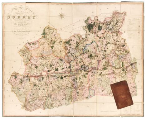 Surrey. Bryant (Andrew), Map of the County of Surrey from actual survey by A. Bryant in the years 1822 and 1823..., June 1st 