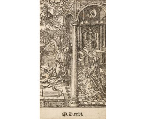 * Prints and Engravings. Title page from Hore Beatissime Virginis Marie ad legitim? Sariburiensis Ecclesie ritum..., Paris: F