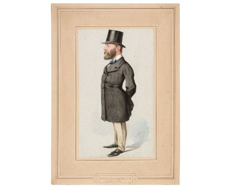 * Pellegrini (Carlo, pseud 'Ape'). R. Admiral Lord John Hay C.B. 1875, original watercolour caricature on paper, signed in pe