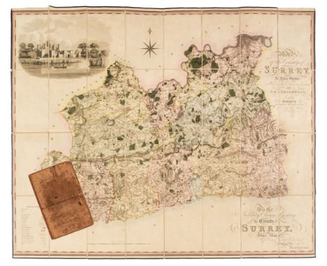 Surrey. Greenwood (C &amp; J), A Map of the County of Surrey from an actual survey made in the years 1822 and 1823, George Pr