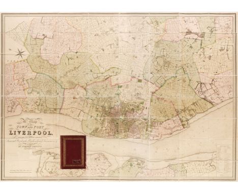 Liverpool. Bennison (Jonathan), A Map of the Town and Port of Liverpool with the Environs including Seacomb, Woodside, Birken