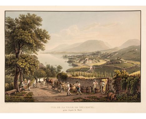 Switzerland. An album of 35 fine colour aquatint Swiss views after Johann Jakob Wetzel, Gabriel Lory and Samuel Birmann, circ