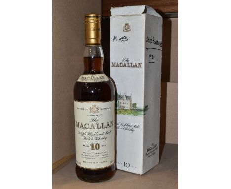 THE MACALLAN 10 Year Old Single Highland Malt, (1980's bottling) 40% vol. 75cl. fill level mid-neck, seal intact, boxed