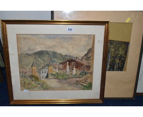 HERMINE FAULHABER (1884-1952) 'St VIET', an Austrian alpine village scene, signed and titled bottom left, watercolour on pape