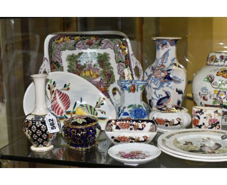 A QUANTITY OF MASONS CERAMICS, approximately fifty modern and older pieces to include vases, tallest 20cm, bowls, candlestick