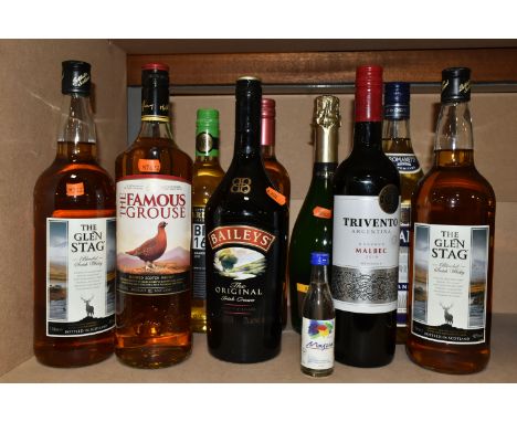 WHISKY &amp; WINE, A Collection comprising two 1L bottles of The Glen Stag Blended Scotch Whisky, 40% vol, one 1L bottle of T