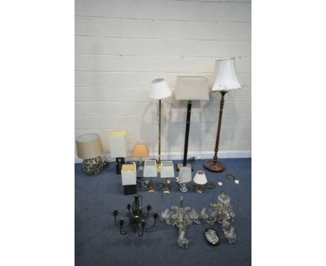 A SELECTION OF LAMPS, to include a DAR BALTHAZAR table lamp, three standard lamps, eight various table lamps, all with shades