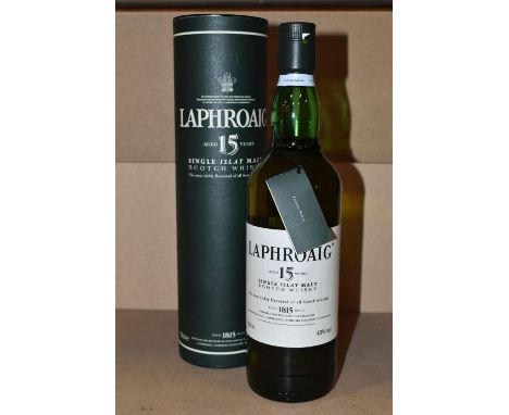 SINGLE MALT, One Bottle of LAPHROAIG Single Islay Malt, aged 15 years, 43% vol, 70cl, fill level bottom neck, seal intact, bo