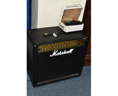 A MARSHALL AMPLIFIER, 50 watts MG Series 50DFX, together with an unused, boxed Marshall footswitch (2) (Condition Report:  ca