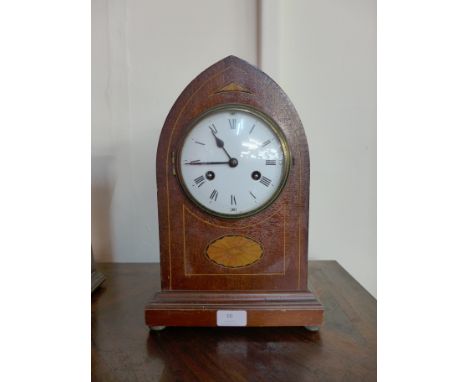 A 19th Century French inlaid mahogany mantel clock