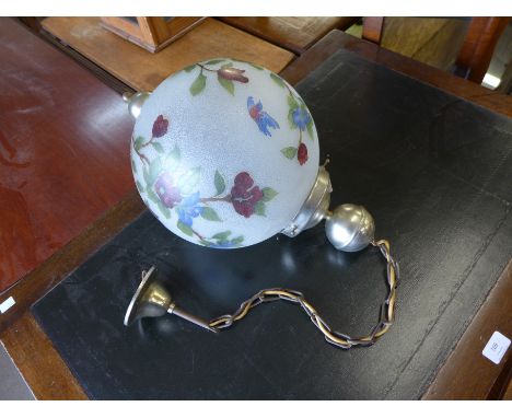 An Italian painted glass hanging light