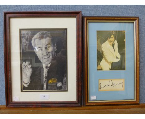 A portrait print of Robert De Niro and a Brian Ferry photographic print, bearing signature, framed