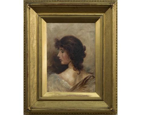 ATTRIBUTED TO ALEXANDER IGNATIUS ROCHE RSA NEAC RP (SCOTTISH 1863 - 1921),PROFILE PORTRAIT OF A LADY oil on canvasimage size 