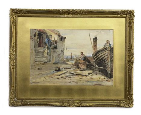 ROBERT THORBURN ROSS RSA (SCOTTISH 1816 - 1876),NEWHAVENwatercolour on paper, signed and dated 1869image size 36cm x 54cm, ov