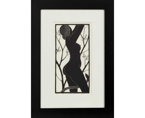 ERIC GILL (BRITISH 1882 - 1940),EVEwoodcut print on paper image size 42cm x 12cm, overall size 41cm x 29cm Mounted, framed an