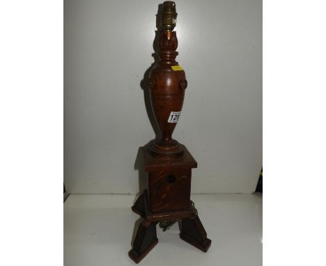 Unusual Treen Lamp 