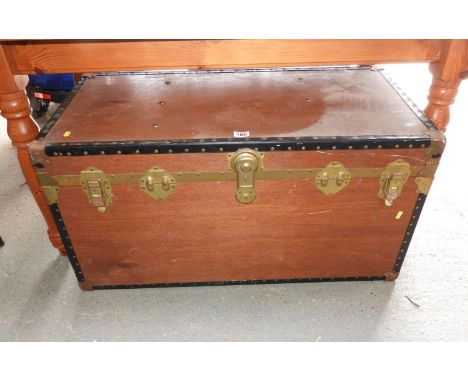 Metal Bound Wooden Trunk 