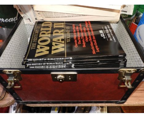 Metal Bound Trunk and Contents - Books - The History of WWII 