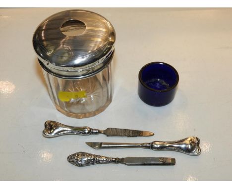 Silver Topped Hair Tidy and Manicure Tools 