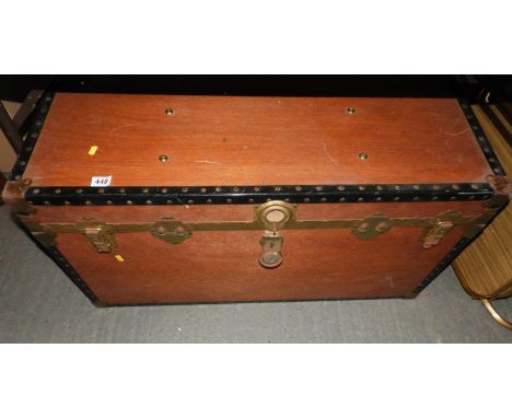 Metal Bound Wooden Trunk 