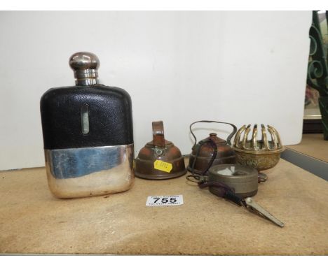 Quantity of Collectables - Hip Flask, Volt Meter etc 