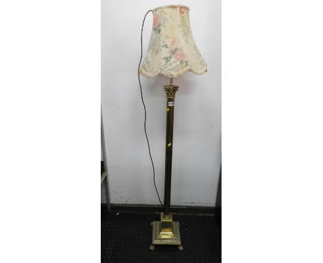 Corinthian Column Brass Standard Lamp 