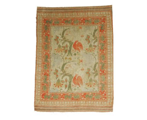 A SMALL CARPET in the manner of Charles Voysey, possibly Spanish Fundacion Generalissimo Franco, Madrid, probably circa 1950s