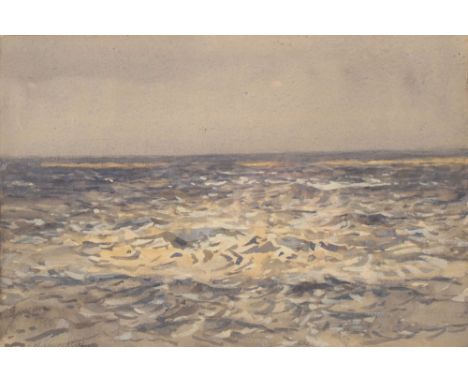 Norman Wilkinson (British, 1878-1971) Calm seas, signed in pencil, watercolour and white, 24cm x 35cm