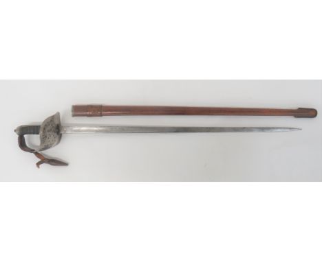 &nbsp;Attributed Cheshire Regiment 1897 Pattern&nbsp;Infantry Sword 33 1/2 inch, dumbell blade with central fuller. &nbsp;Etc