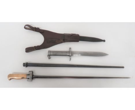 French 1886/93/16 Lebel Bayonet 20 1/2 inch, cruciform blade. &nbsp;Steel muzzle ring and crossguard. &nbsp;Brass grip. &nbsp